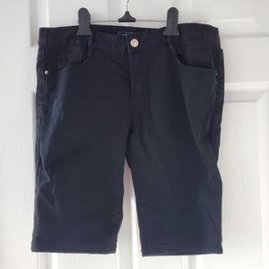 Black Denim Long Shorts